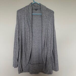 Aerie Women Cardigan Sweater L/XL Gray Long Sleeve Open Front Lightweight Cozy